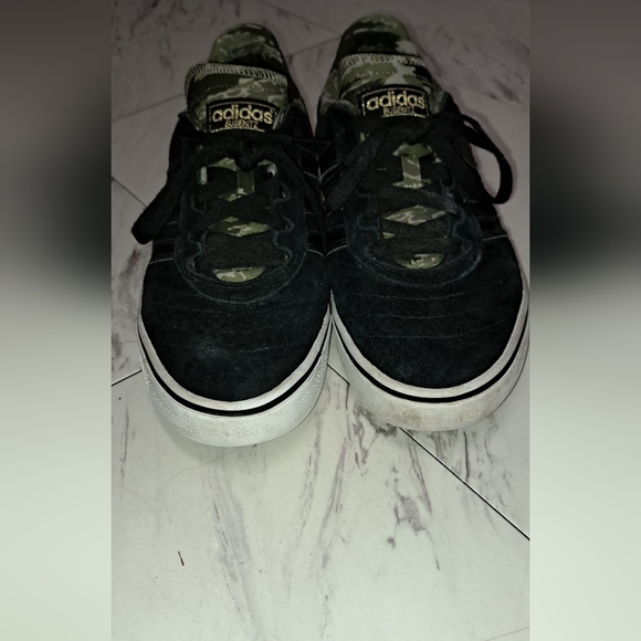 Men's Adidas Busentiz Vulc skateboarding shoes  in rare black suade and camo. - Picture 2 of 6